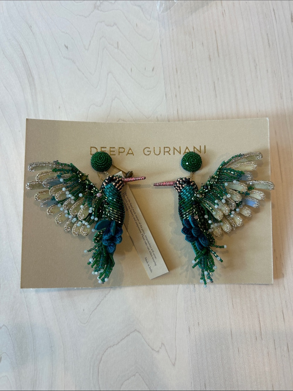Deeps Gurnani Hummingbird Earrings - Picture 4 of 9